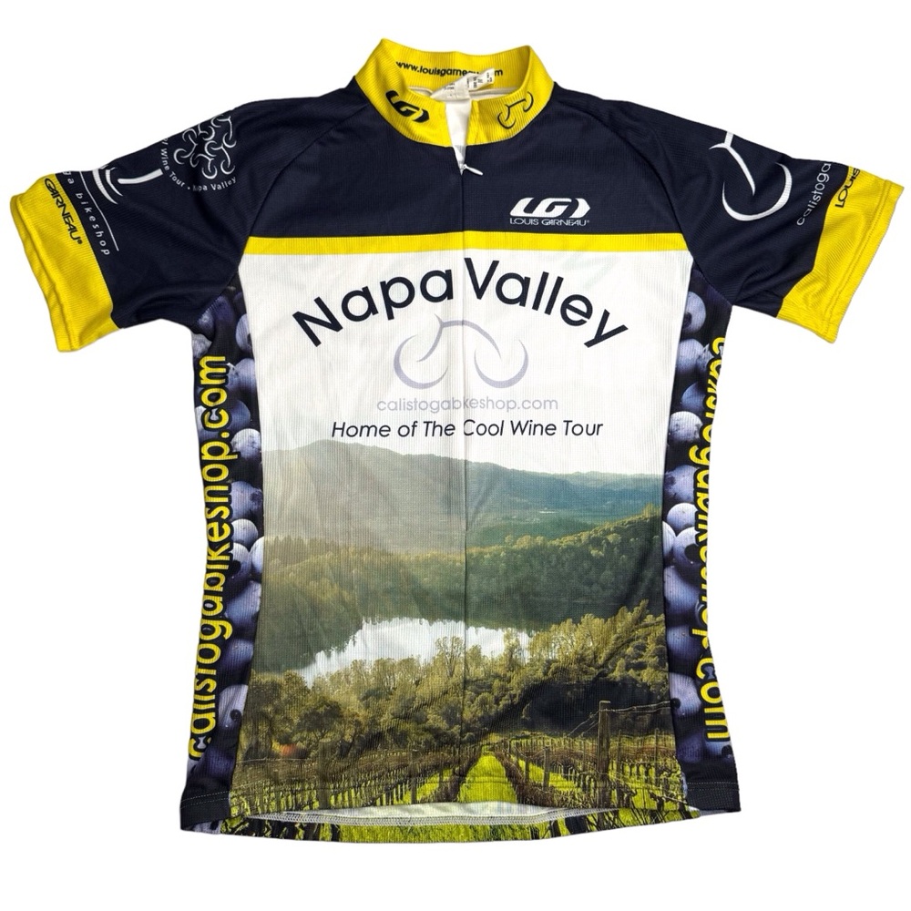 Louis Garneau Woman’s Medium Cycling Jersey Napa Valley Cool Wine Tour Calistoga